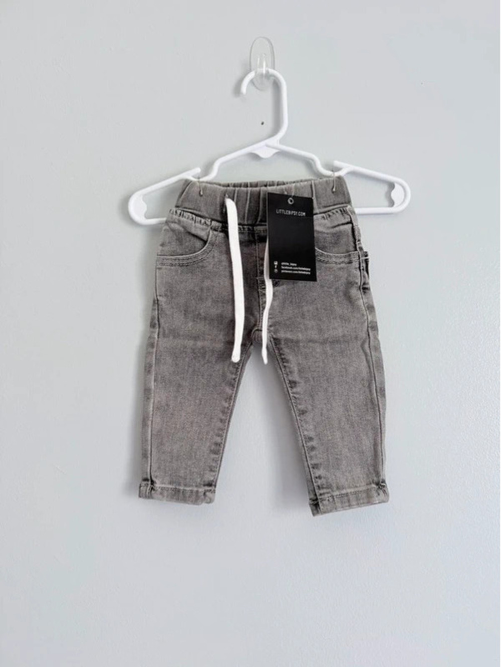 Little Bipsy Gray Denim Jeans NWT 0-3m